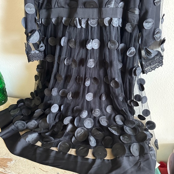 Dainty Jewells Black Polka Dot Applique Midi Dress - Picture 9 of 15